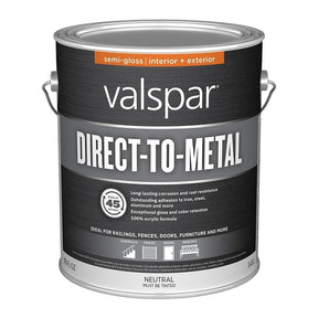 Valspar 007.5760021.007 Direct-To-Metal Paint, Semi-Gloss, Neutral Base, 1 gal, Pack of 4