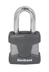Kwikset 90260-041 Padlock, Keyed Alike Key, 0.35 in Dia Shackle, 1-1/2 in H Shackle, Boron Carbide Shackle, Steel Body