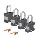 Kwikset 90260-042 Padlock, Keyed Alike Key, 0.35 in Dia Shackle, 1-1/2 in H Shackle, Boron Carbide Shackle, Steel Body