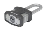 Kwikset 90260-048 Padlock, Keyed Alike, Smart Key, 0.35 in Dia Shackle, 2-1/2 in H Shackle, Boron Carbide Shackle