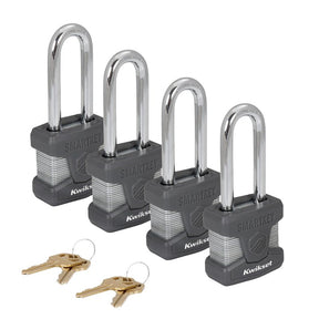 Kwikset 90260-048 Padlock, Keyed Alike, Smart Key, 0.35 in Dia Shackle, 2-1/2 in H Shackle, Boron Carbide Shackle