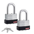 Kwikset 90260-145 Padlock, Keyed Alike Key, 0.37 in Dia Shackle, 1-1/2 in H Shackle, Hardened Steel Shackle, Steel Body