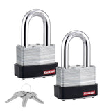 Kwikset 90260-145 Padlock, Keyed Alike Key, 0.37 in Dia Shackle, 1-1/2 in H Shackle, Hardened Steel Shackle, Steel Body
