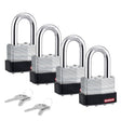 Kwikset 90260-146 Padlock, Keyed Alike Key, 0.37 in Dia Shackle, 1-1/2 in H Shackle, Hardened Steel Shackle, Steel Body