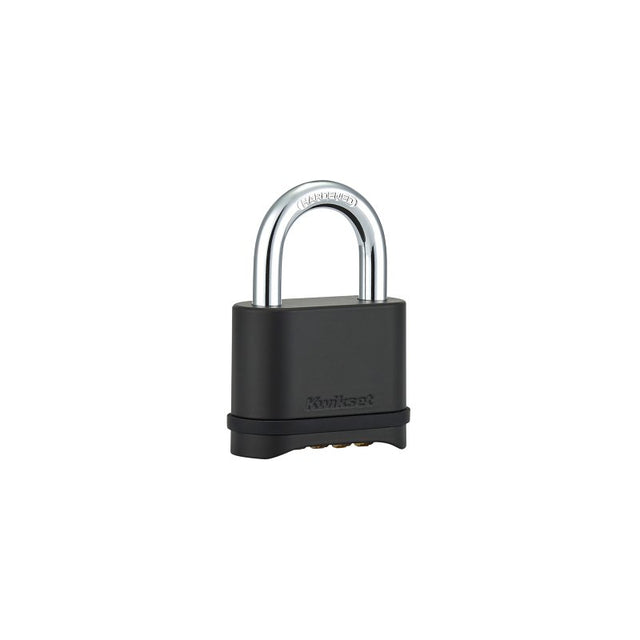 Kwikset 90260-202 Padlock, Keyless Key, 0.31 in Dia Shackle, 1 in H Shackle, Hardened Steel Shackle, Zinc Body