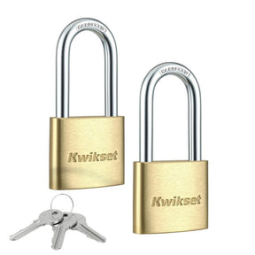 Kwikset 90260-325 Padlock, Keyed Alike Key, 0.24 in Dia Shackle, 1-9/16 in H Shackle, Steel Shackle, Brass Body, Satin