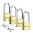 Kwikset 90260-326 Padlock, Keyed Alike Key, 0.24 in Dia Shackle, 1-1/2 in H Shackle, Hardened Steel Shackle, Brass Body