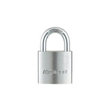 Kwikset 90260-400 Padlock, Keyed Different Key, 0.2 in Dia Shackle, 5/8 in H Shackle, Hardened Steel Shackle