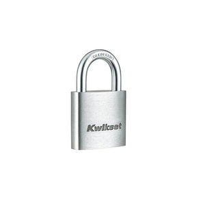 Kwikset 90260-400 Padlock, Keyed Different Key, 0.2 in Dia Shackle, 5/8 in H Shackle, Hardened Steel Shackle