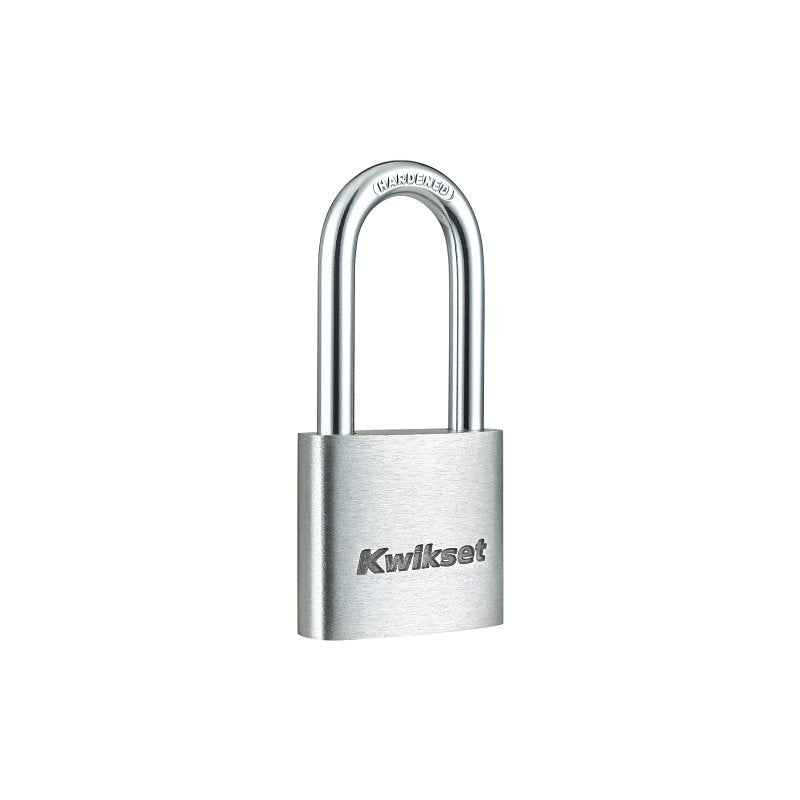 Kwikset 90260-425 Padlock, Keyed Different Key, 0.24 in Dia Shackle, 1-1/2 in H Shackle, Hardened Steel Shackle