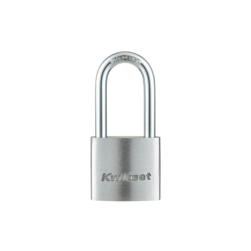 Kwikset 90260-426 Padlock, Keyed Different Key, 0.24 in Dia Shackle, 1-1/2 in H Shackle, Hardened Steel Shackle