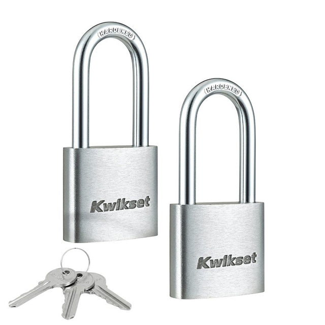 Kwikset 90260-426 Padlock, Keyed Different Key, 0.24 in Dia Shackle, 1-1/2 in H Shackle, Hardened Steel Shackle