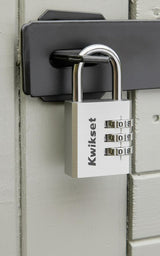 Kwikset 90260-440 Padlock, No Key, 0.19 in Dia Shackle, 1-1/16 in H Shackle, Steel Shackle, Aluminum Body