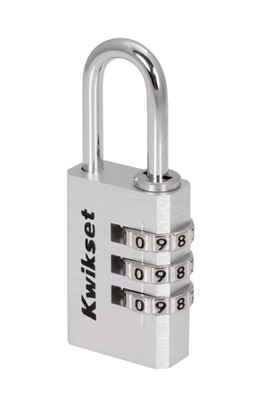 Kwikset 90260-440 Padlock, No Key, 0.19 in Dia Shackle, 1-1/16 in H Shackle, Steel Shackle, Aluminum Body