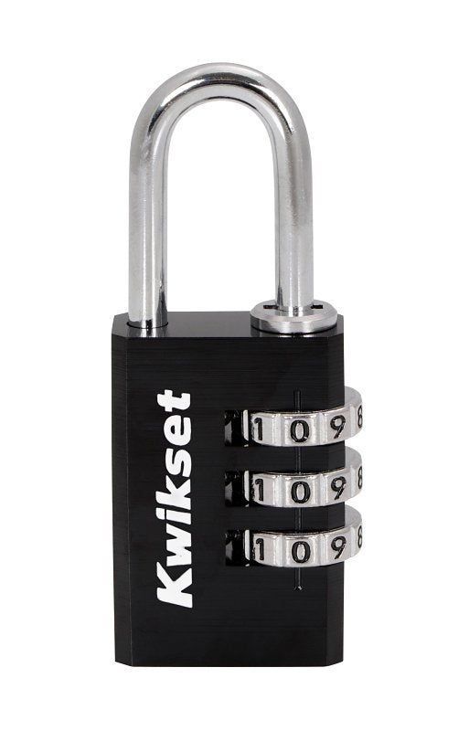 Kwikset 90260-441 Padlock, No Key, 0.19 in Dia Shackle, 1 in H Shackle, Steel Shackle, Aluminum Body