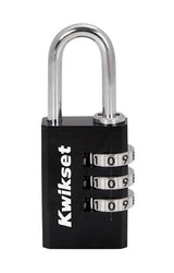 Kwikset 90260-441 Padlock, No Key, 0.19 in Dia Shackle, 1 in H Shackle, Steel Shackle, Aluminum Body