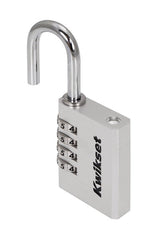 Kwikset 90260-460 Padlock, No Key, 0.24 in Dia Shackle, 1-3/16 in H Shackle, Steel Shackle, Aluminum Body