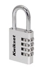 Kwikset 90260-460 Padlock, No Key, 0.24 in Dia Shackle, 1-3/16 in H Shackle, Steel Shackle, Aluminum Body