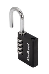 Kwikset 90260-461 Padlock, No Key, 0.24 in Dia Shackle, 1-3/16 in H Shackle, Steel Shackle, Aluminum Body