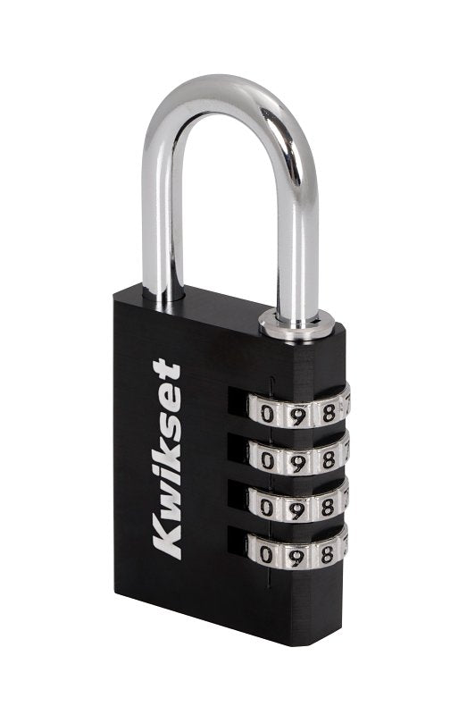 Kwikset 90260-461 Padlock, No Key, 0.24 in Dia Shackle, 1-3/16 in H Shackle, Steel Shackle, Aluminum Body
