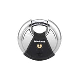 Kwikset 90260-504 Discus Padlock, Keyed Alike Key, 0.42 in Dia Shackle, 0.66 in H Shackle, Boron Carbide Shackle