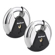 Kwikset 90260-504 Discus Padlock, Keyed Alike Key, 0.42 in Dia Shackle, 0.66 in H Shackle, Boron Carbide Shackle