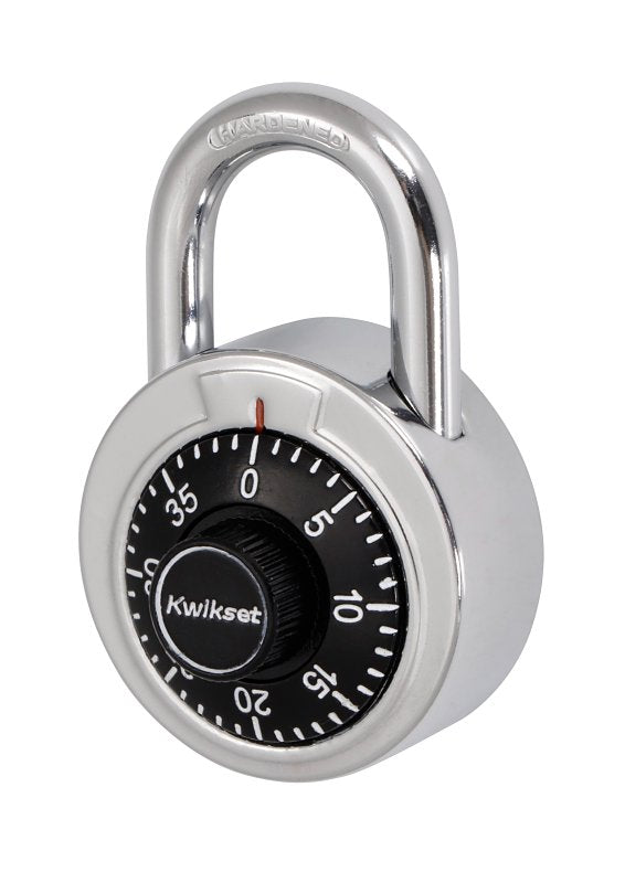 Kwikset 90260-800 Dial Padlock, No Key, 0.29 in Dia Shackle, 0.79 in H Shackle, Steel Shackle, Steel Body