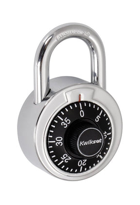 Kwikset 90260-800 Dial Padlock, No Key, 0.29 in Dia Shackle, 0.79 in H Shackle, Steel Shackle, Steel Body
