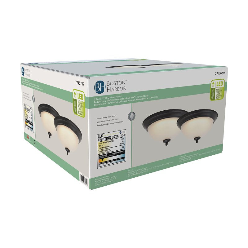 Boston Harbor OG24004 Ceiling Light, LED Lamp, Aluminum Fixture, Matte Black Fixture