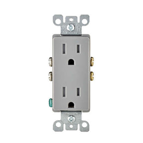 Leviton 15 amps 125 V Duplex Gray Outlet 5-15R 1 pk