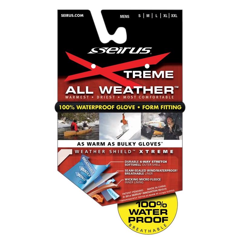 Seirus Xtreme All Weather L Form Fit Black Cold Weather Gloves