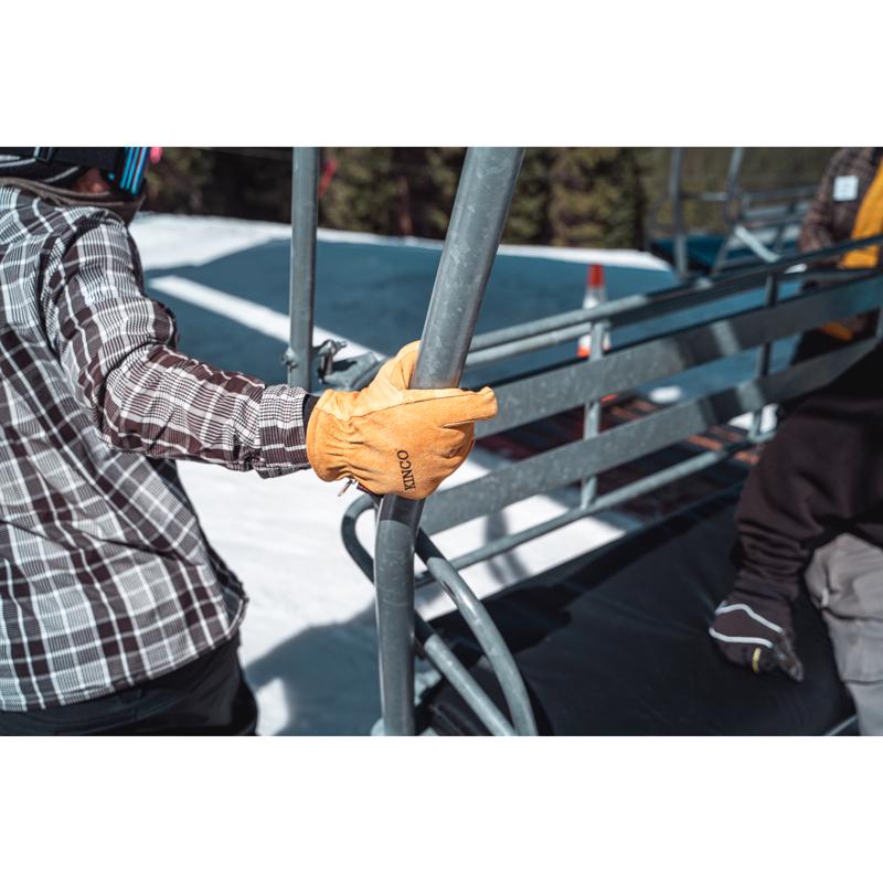 Kinco L Pigskin Leather Cold Weather Black/Gold Ski Gloves