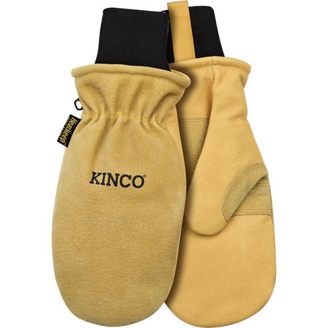 Kinco L Pigskin Leather Cold Weather Black/Gold Mittens