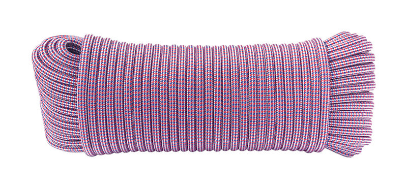 Ace 1/4 in. D X 100 in. L Patriot - Red/White/Blue Diamond Braided Polypropylene Rope