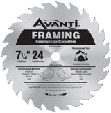 Avanti A0724A Circular Saw Blade, 7-1/4 in Dia, 24-Teeth, 5/8 in Arbor, Carbide Cutting Edge