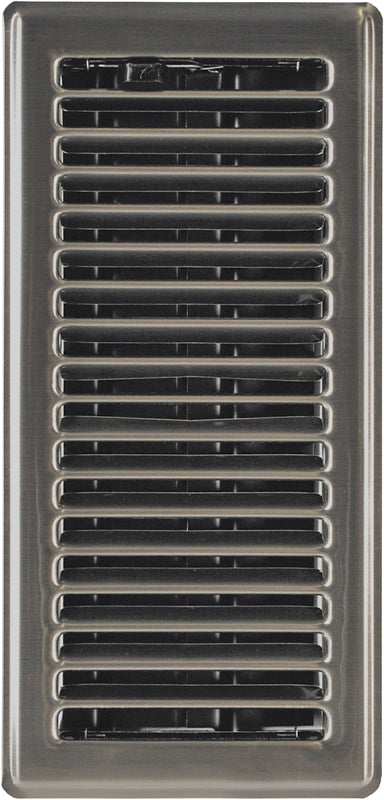 Imperial RG3300 Floor Register, 4 in L, 10 in W, Steel, Brushed Nickel