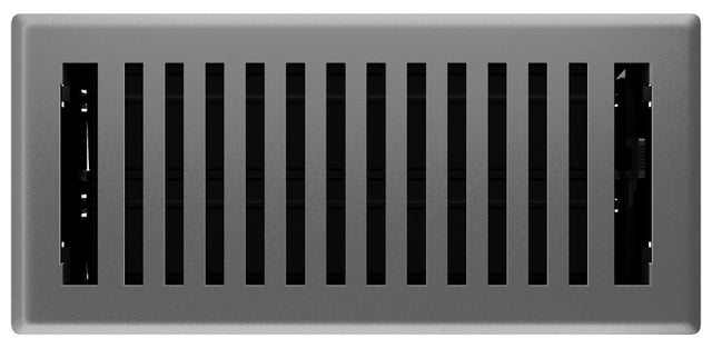 Imperial RG3444 Floor Register, 10 in W Duct Opening, 4 in H Duct Opening, Cast Iron, Gray, Granite
