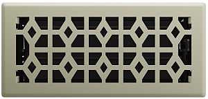 Imperial RG3463 Floor Register, 10 in W Duct Opening, Satin Nickel, 4 in H Duct Opening, Polystyrene