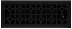 Imperial RG3467 Floor Register, Black Iron, 12 in W Duct Opening, 4 in H Duct Opening, Polystyrene