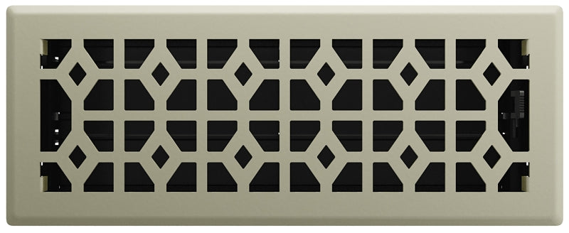 Imperial RG3464 Floor Register, 12 in W Duct Opening, 4 in H Duct Opening, Polystyrene, Satin Nickel