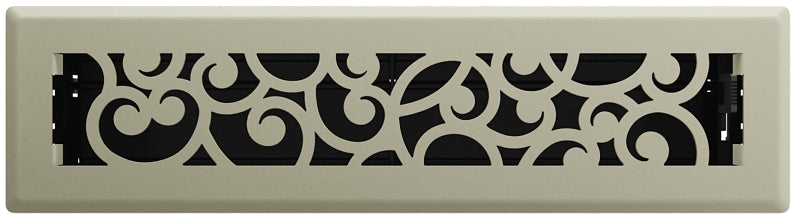 Imperial RG3452 Floor Register, 2-1/4 in H Duct Opening, Polystyrene, Satin Nickel, 12 in W Duct Opening