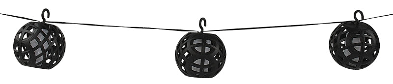 Boston Harbor 27100 Solar Dancing Flame Rattan Ball, Nickel-Metal Hydride Battery, AA Battery, 10-Lamp, LED Lamp, Black
