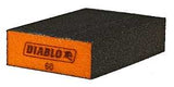 Diablo ENDURA-BOND DFBBLOCMED01G Flat Edge Sanding Block, Black/Orange, 4 in L, 2-1/2 in W, 60 Grit, Medium, 1/PK