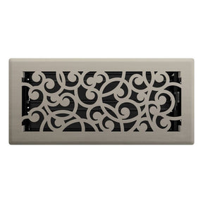 Imperial RG3360 Wonderland Design Decorative Floor Register, 10 in L, 4 in W, Steel, Brushed Nickel