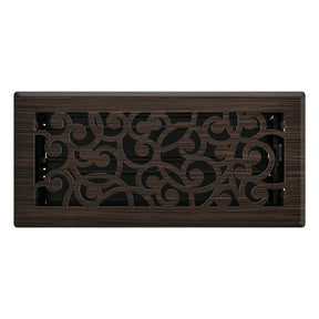 Imperial RG3365 Wonderland Design Decorative Floor Register, 10 in L, 4 in W, Steel, Oil-Rubbed Bronze
