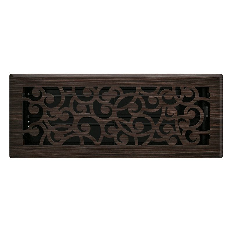 Imperial RG3366 Wonderland Design Decorative Floor Register, 12 in L, 4 in W, Steel, Oil-Rubbed Bronze