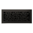 Imperial Wonderland Series RG3374 Decorative Floor Register, 4 in L, 10 in W, Steel, Matte Black