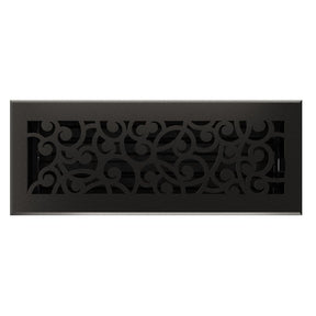 Imperial Wonderland Series RG3375 Decorative Floor Register, 4 in L, 12 in W, Steel, Matte Black