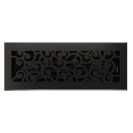 Imperial Wonderland Series RG3375 Decorative Floor Register, 4 in L, 12 in W, Steel, Matte Black