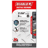 Diablo DMD2164JB Drill Bit, 21/64 in Dia, 4.6 in OAL, 3-Flat Shank, Pack of 6
